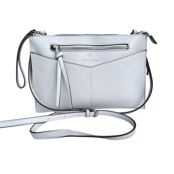 NEW Nanette Lepore Light Grey Vegan Leather Crossbody Bag Wristlet Women’s - Picture 1 of 16